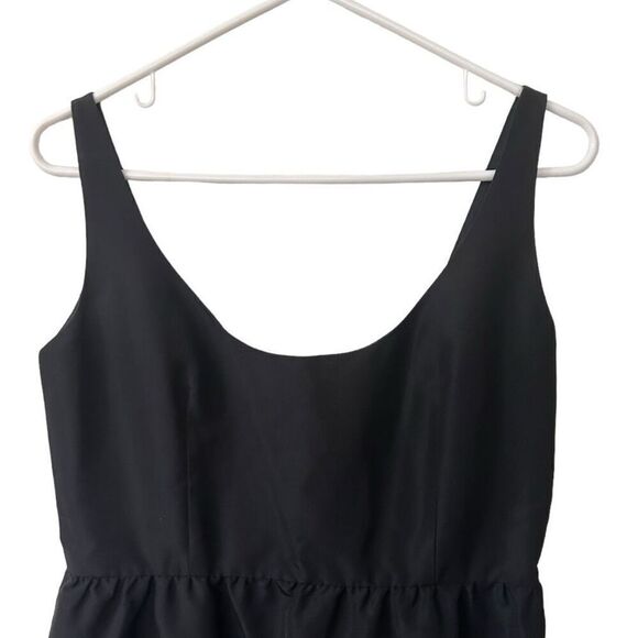 Jill Stuart Black Sleeveless Scoop Neck V Back Ruffle Hem Mini Dress Size 8 - Picture 4 of 11